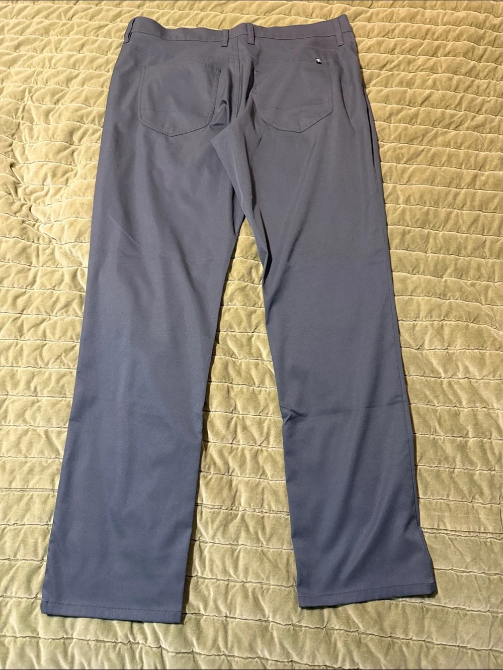 Travis Mathew 36 Men's Straight-Leg Dark Gray Performance Pants